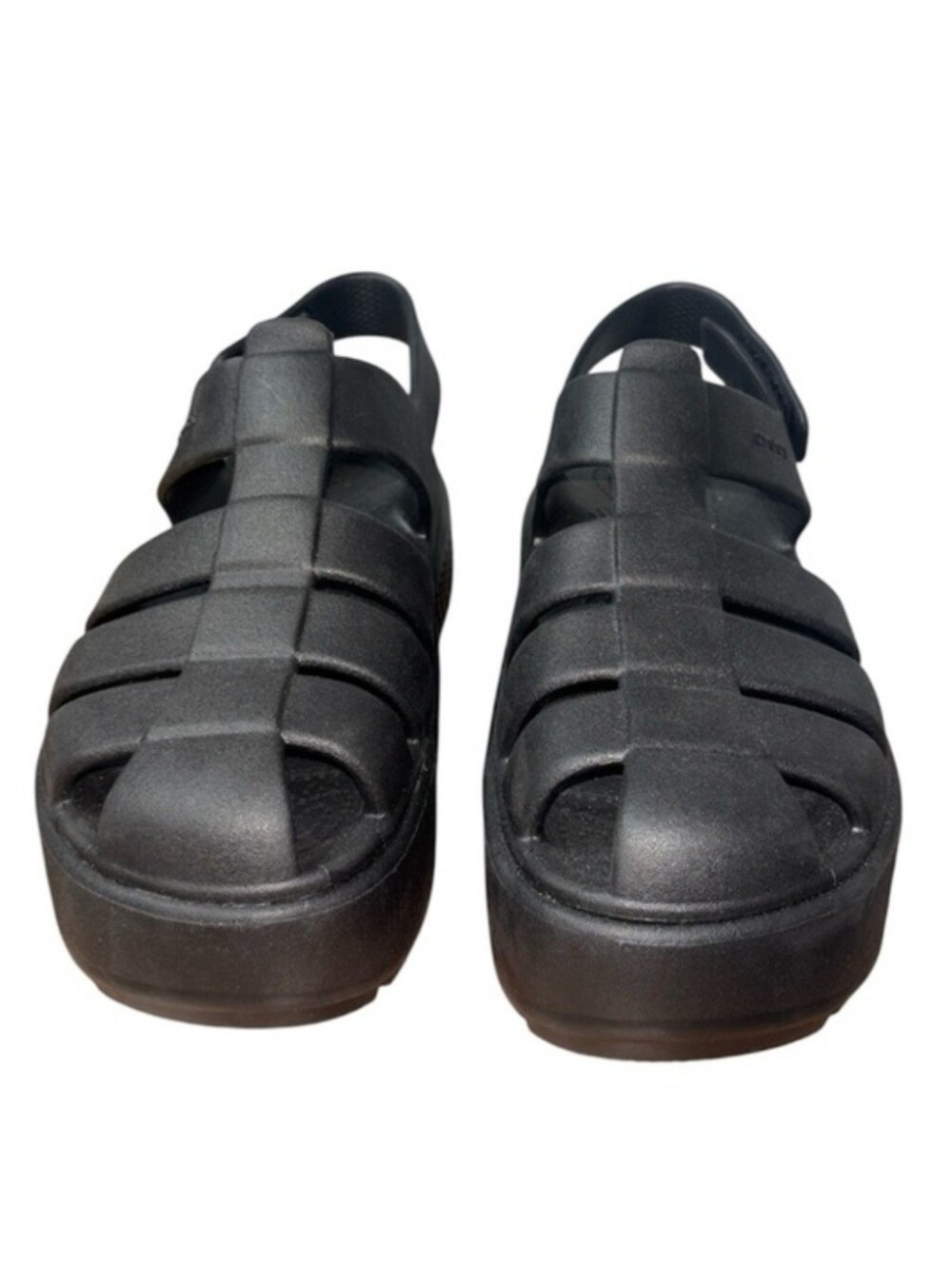 Women's CROCS Black STOMP Fisherman Sandals